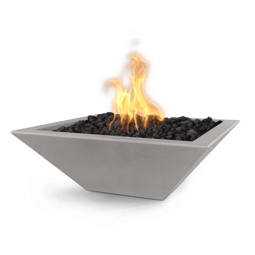 Maya 30" Square Fire Bowl - GFRC Concrete - Fire Feature