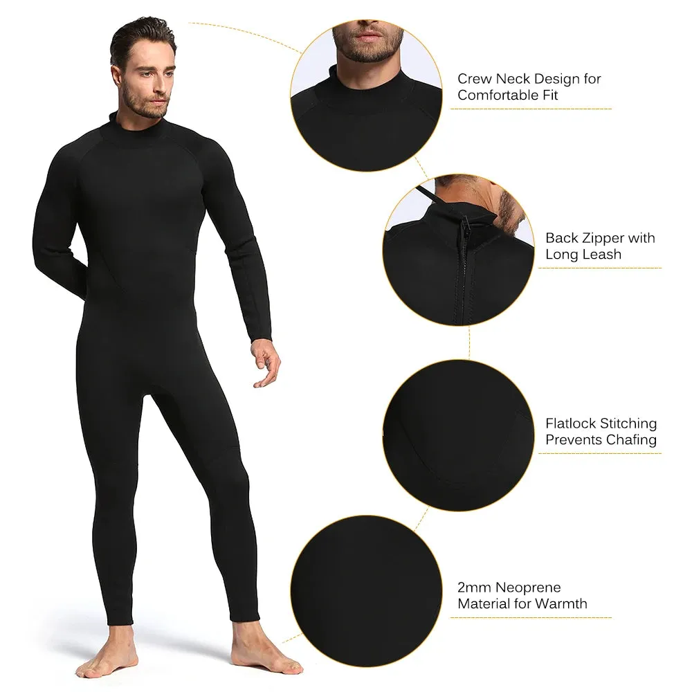 Men Women's Diving Suit 2mm Full Body Wetsuit S-XXL Swimming Surfing Diving Snorkeling Suit Back Zip Jumpsuit MY057 Diving Suit