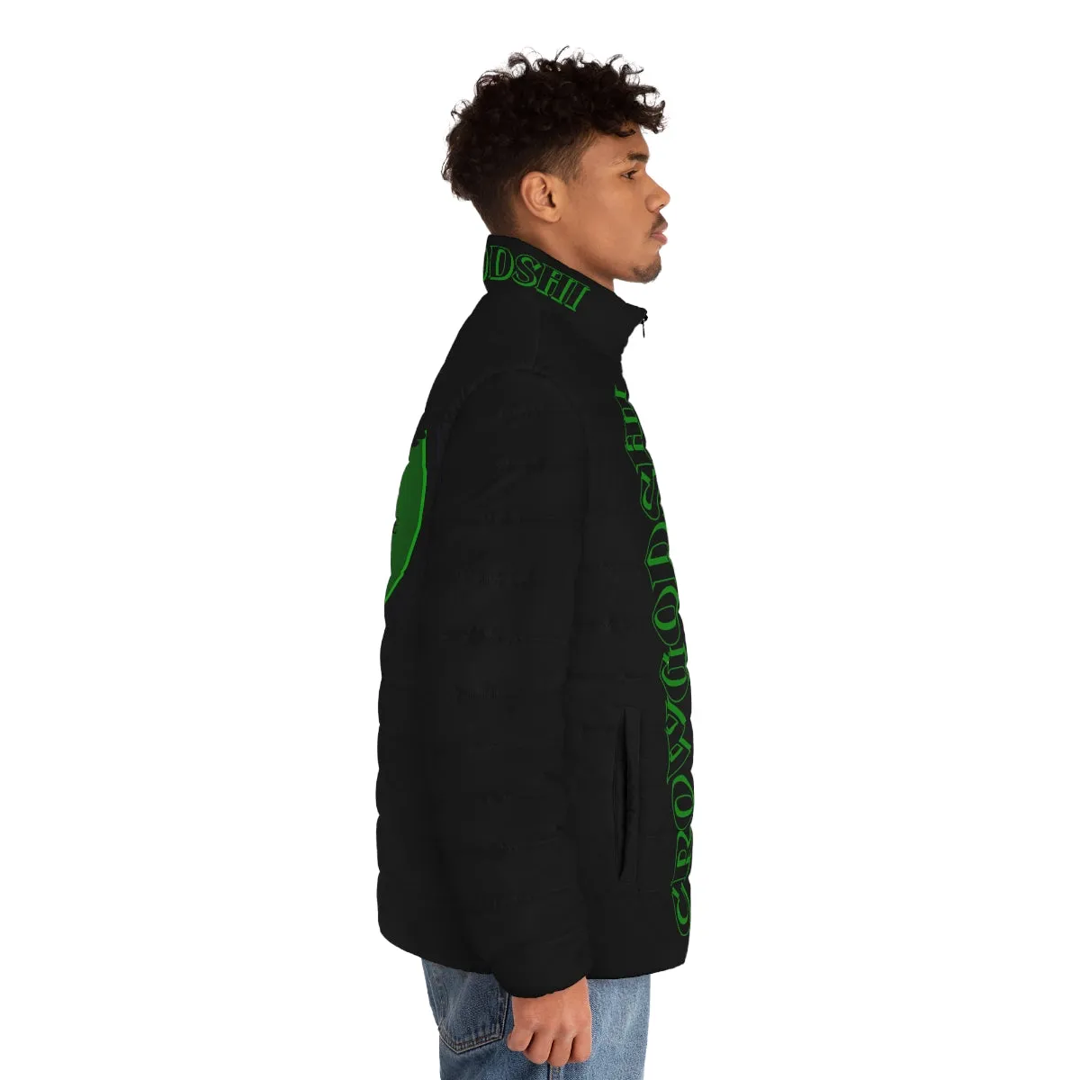 Men's 3rd GEN Puffer Jacket, BLACK W/ GREEN LOGO