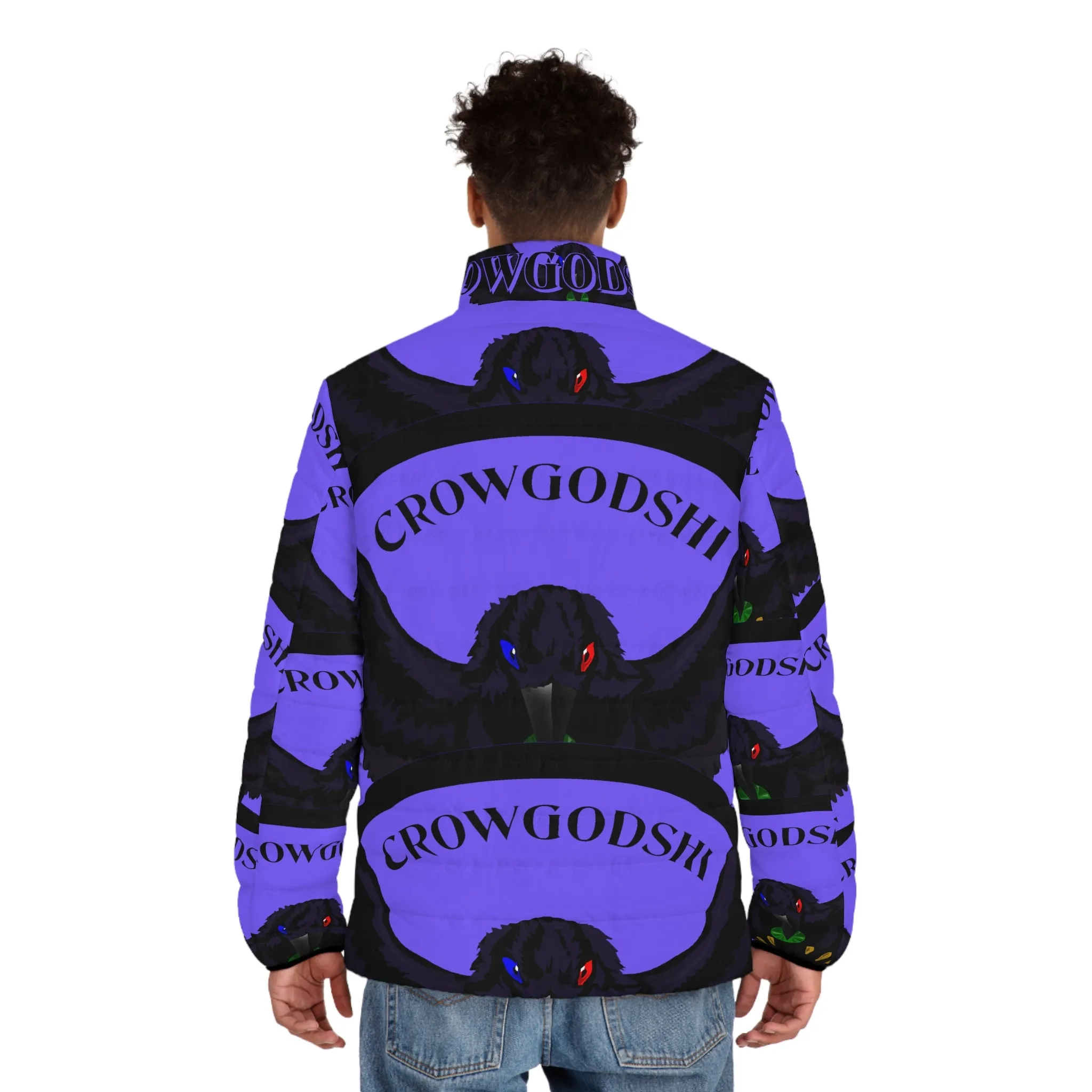 Men's Special Edition Crowgodshi Puffer Jacket, PURPLE LOGO