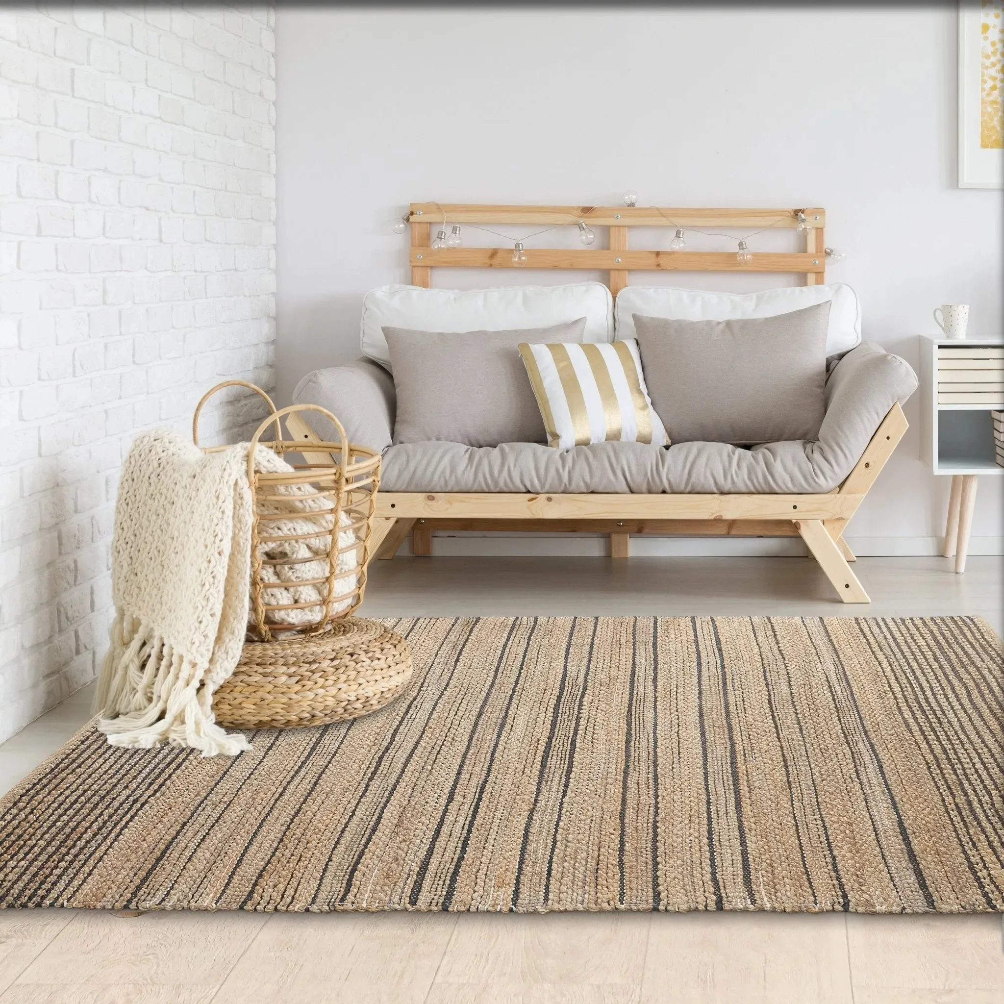 Natural Fiber Lr03387 Tan/Black Rug