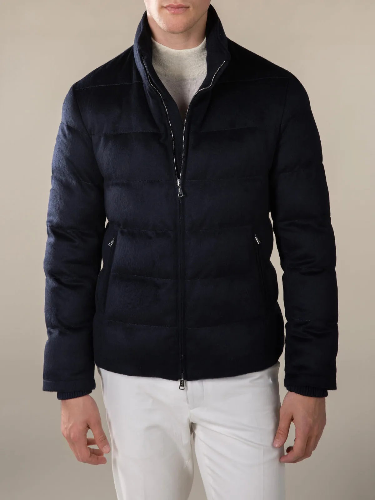 Premium Navy Blue AUR1 Insulated Puffer Jacket for Cold Weather