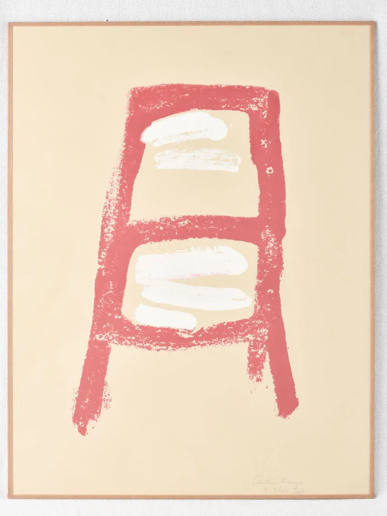 Red & white chair - monotype - Caroline Beauzon 25½" x 19¾"