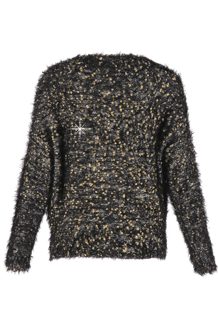 ROSEMARY Black Gold Fluffy Jumper