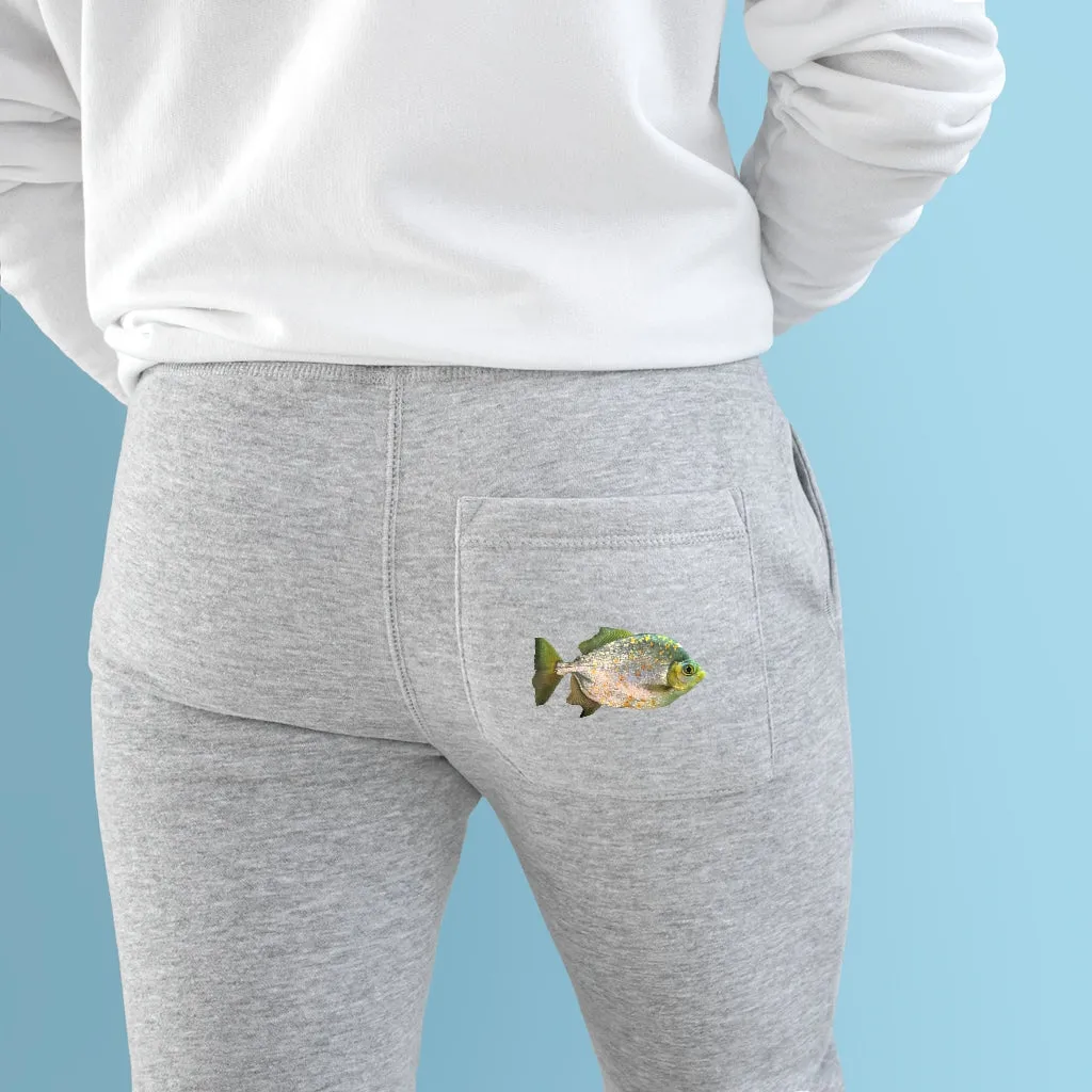 Silver Fish with Specs Premium Fleece Joggers