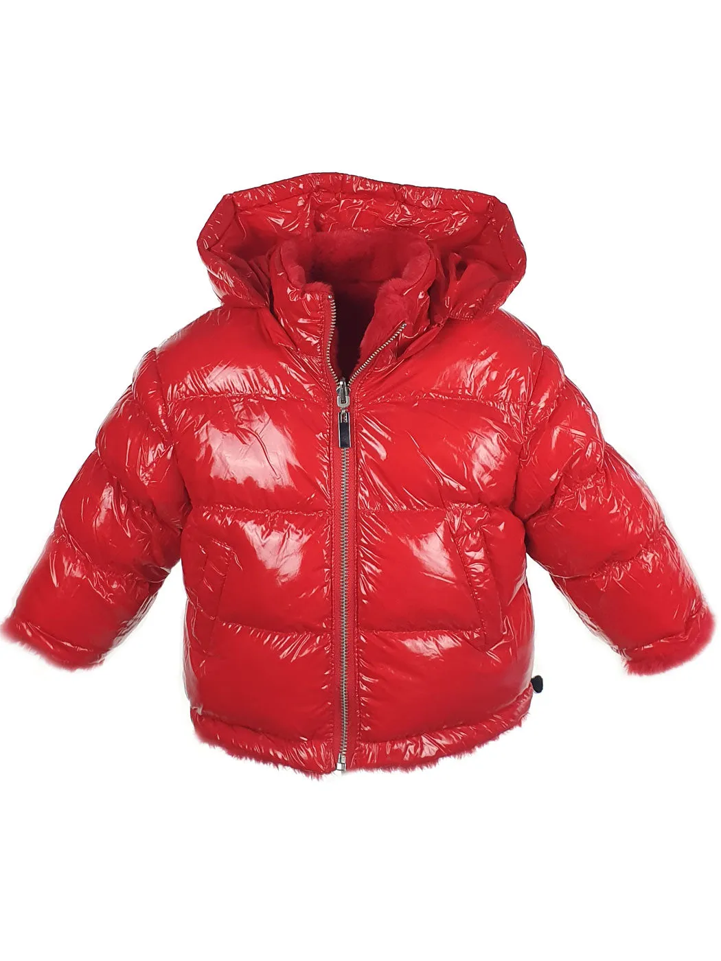 TWINSET Reversible puffer jacket with faux fur - 232GJ2130 Red