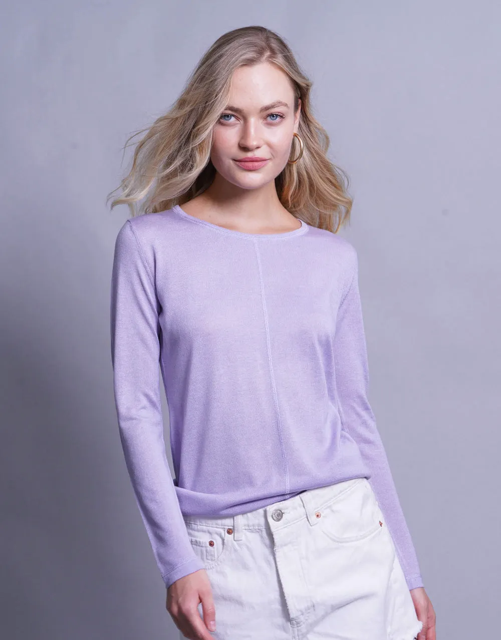 Ultrafine Short Sweater in Lila Blush