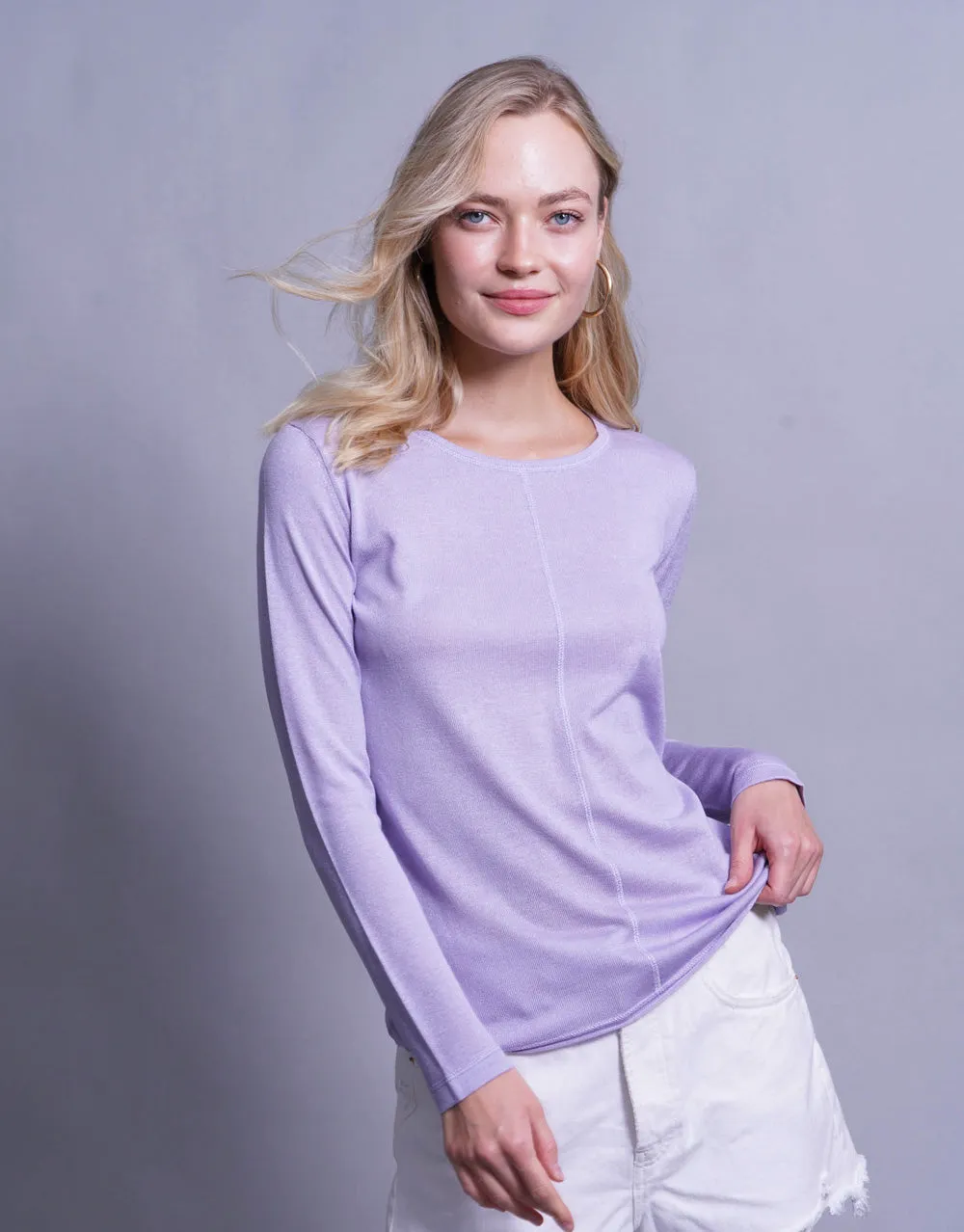 Ultrafine Short Sweater in Lila Blush