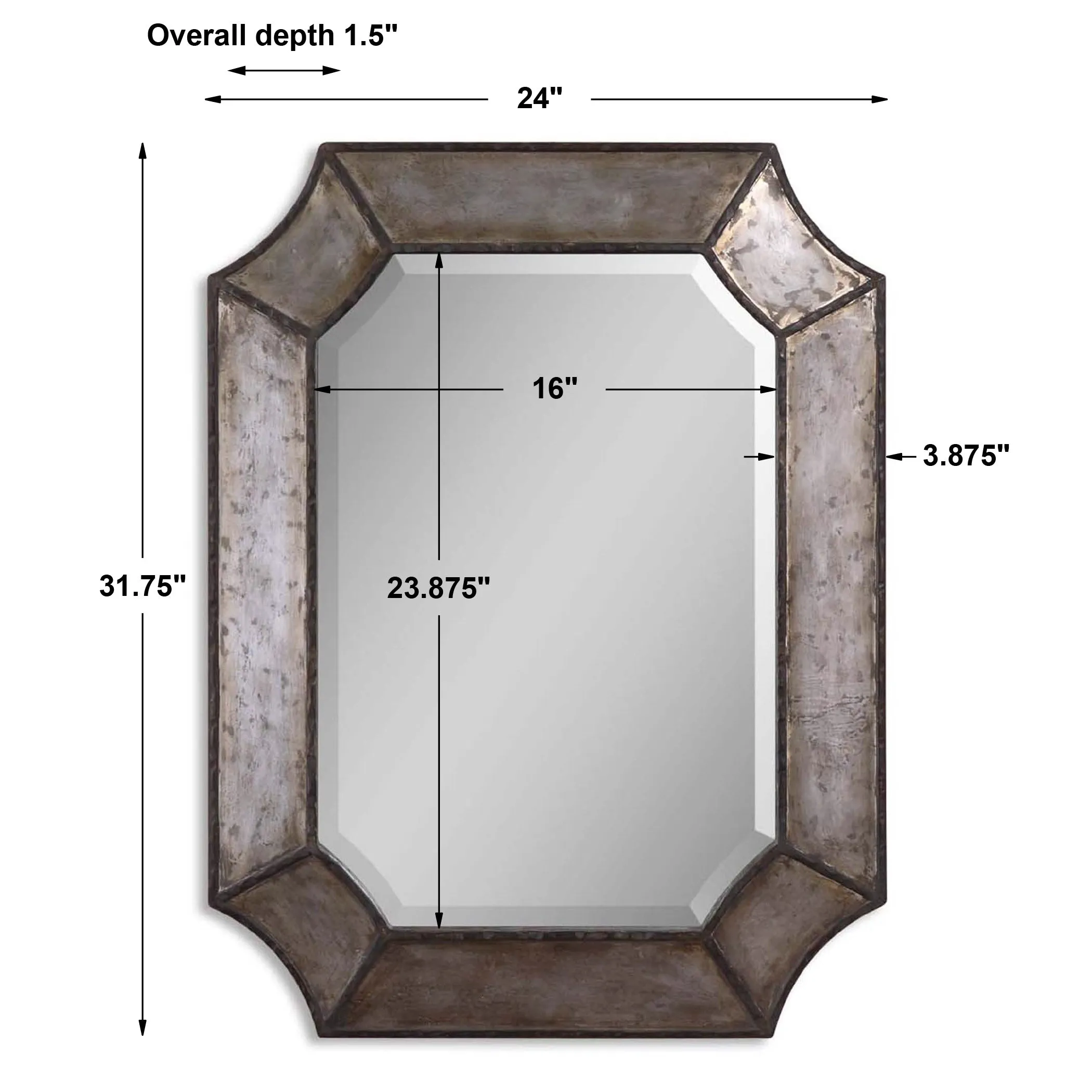 Uttermost Elliot Distressed Aluminum Mirror