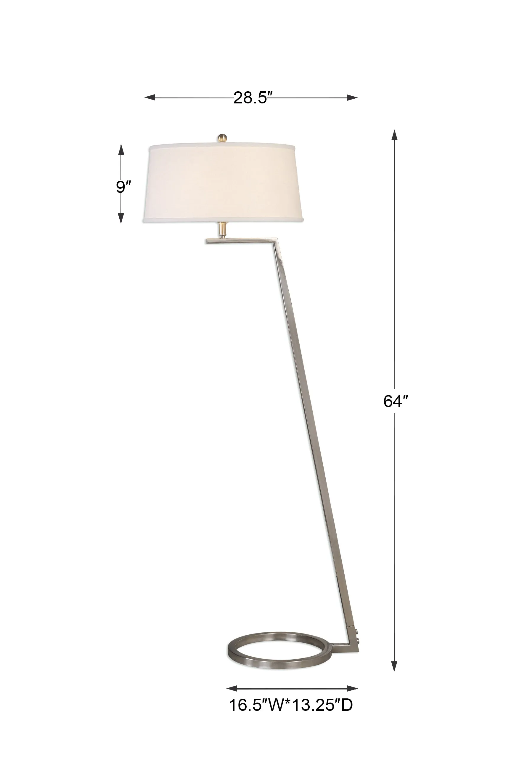 Uttermost Ordino Modern Nickel Floor Lamp