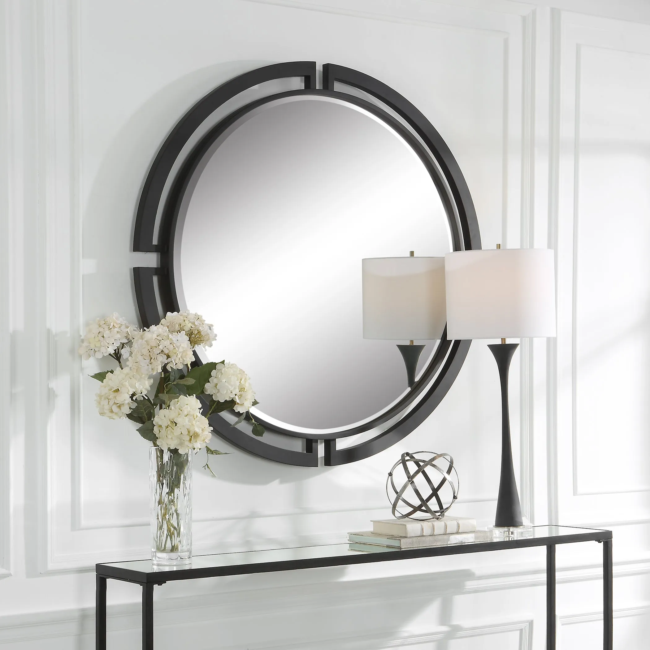 Uttermost Quadrant Modern Round Mirror