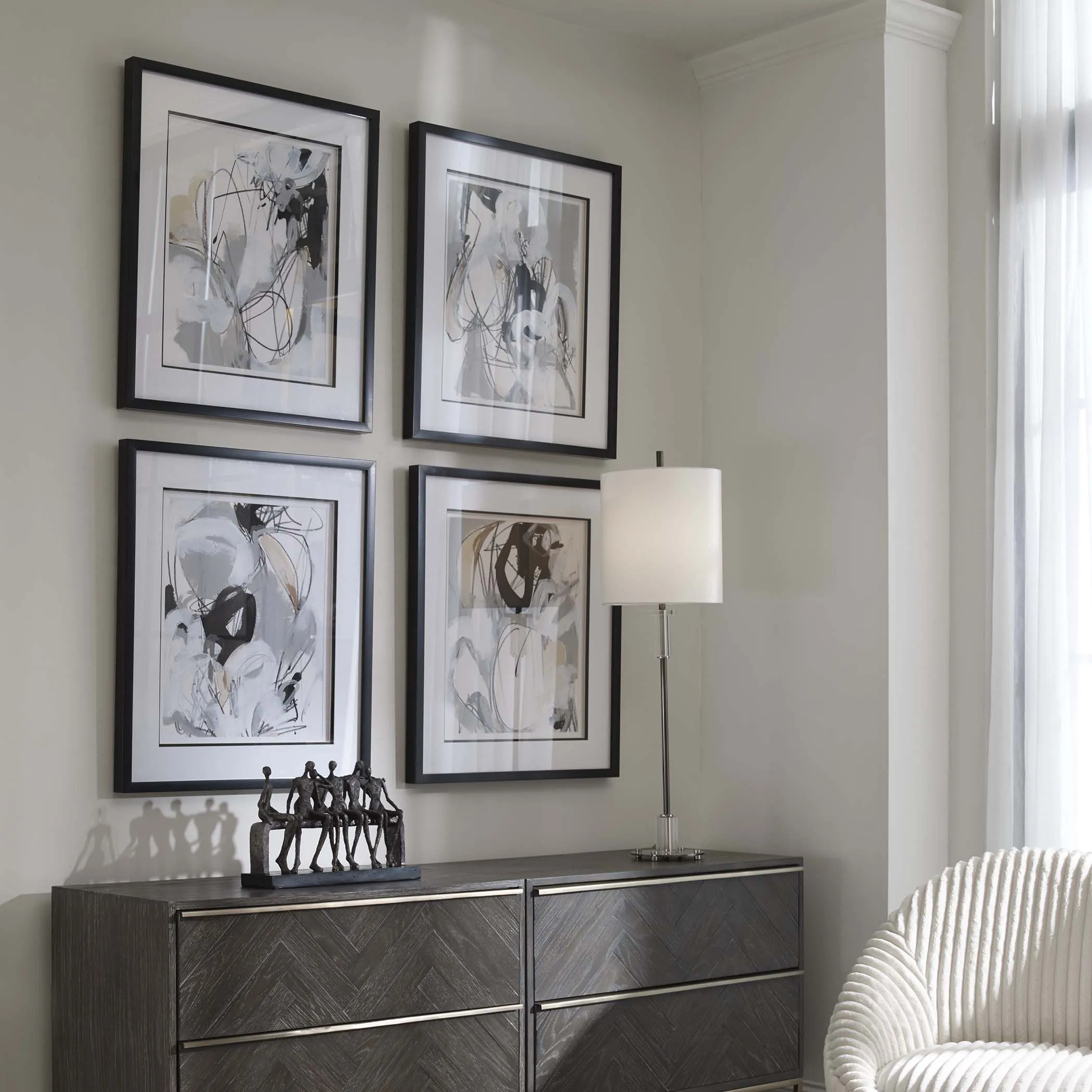 Uttermost Tangled Threads Abstract Framed Prints, S/4