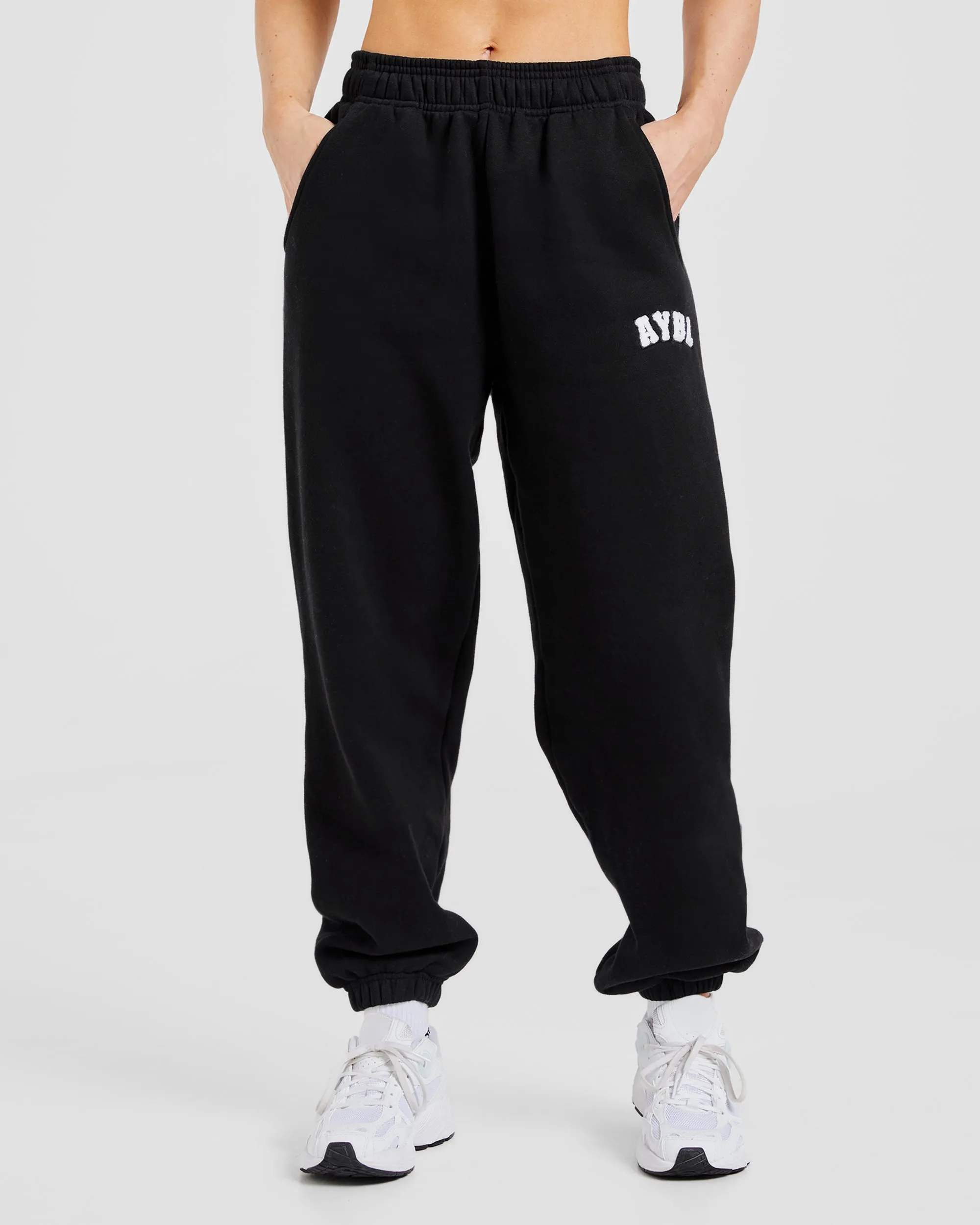 Varsity Oversized Joggers - Black