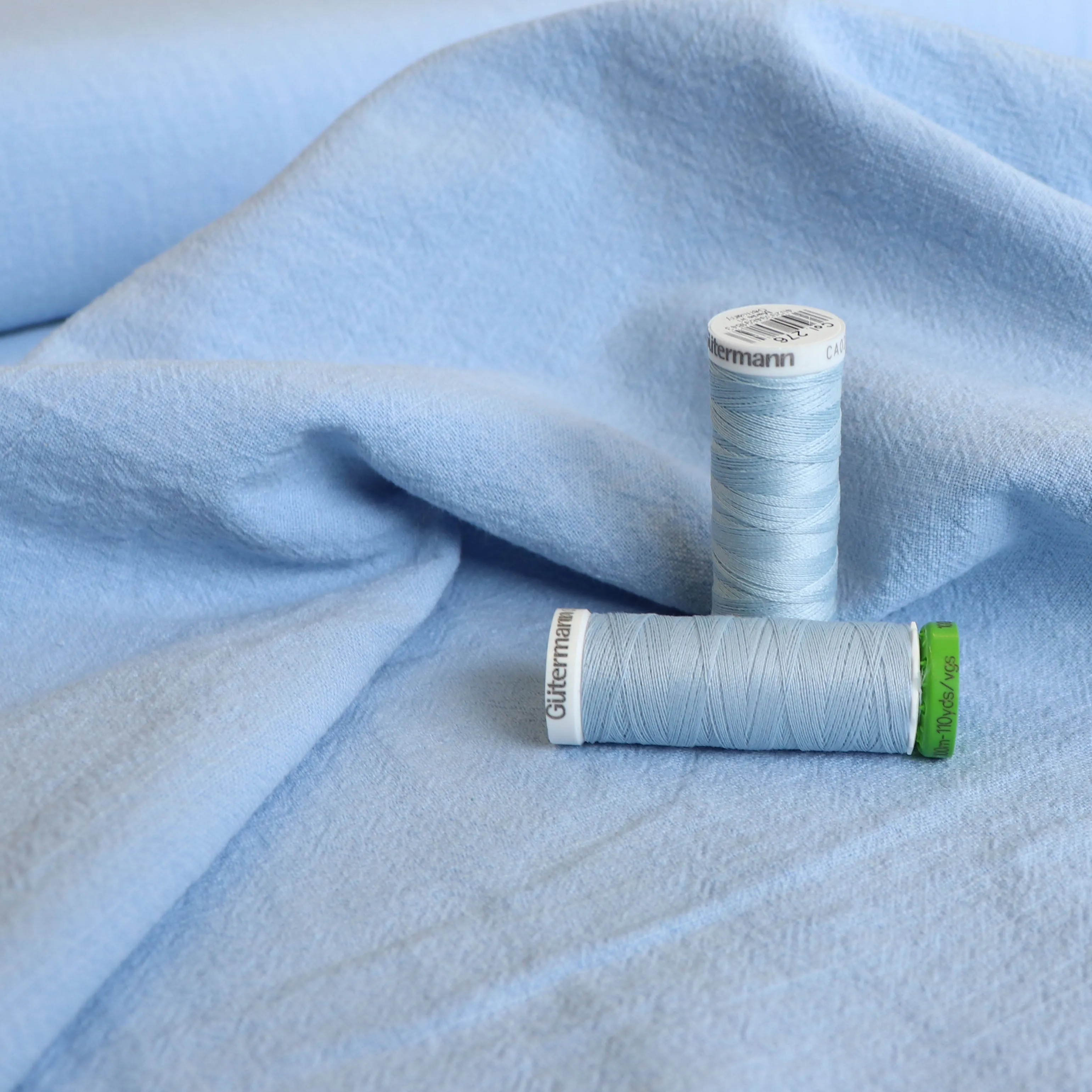 Washed Vintage Cotton - Pale Blue - END OF BOLT 86cm