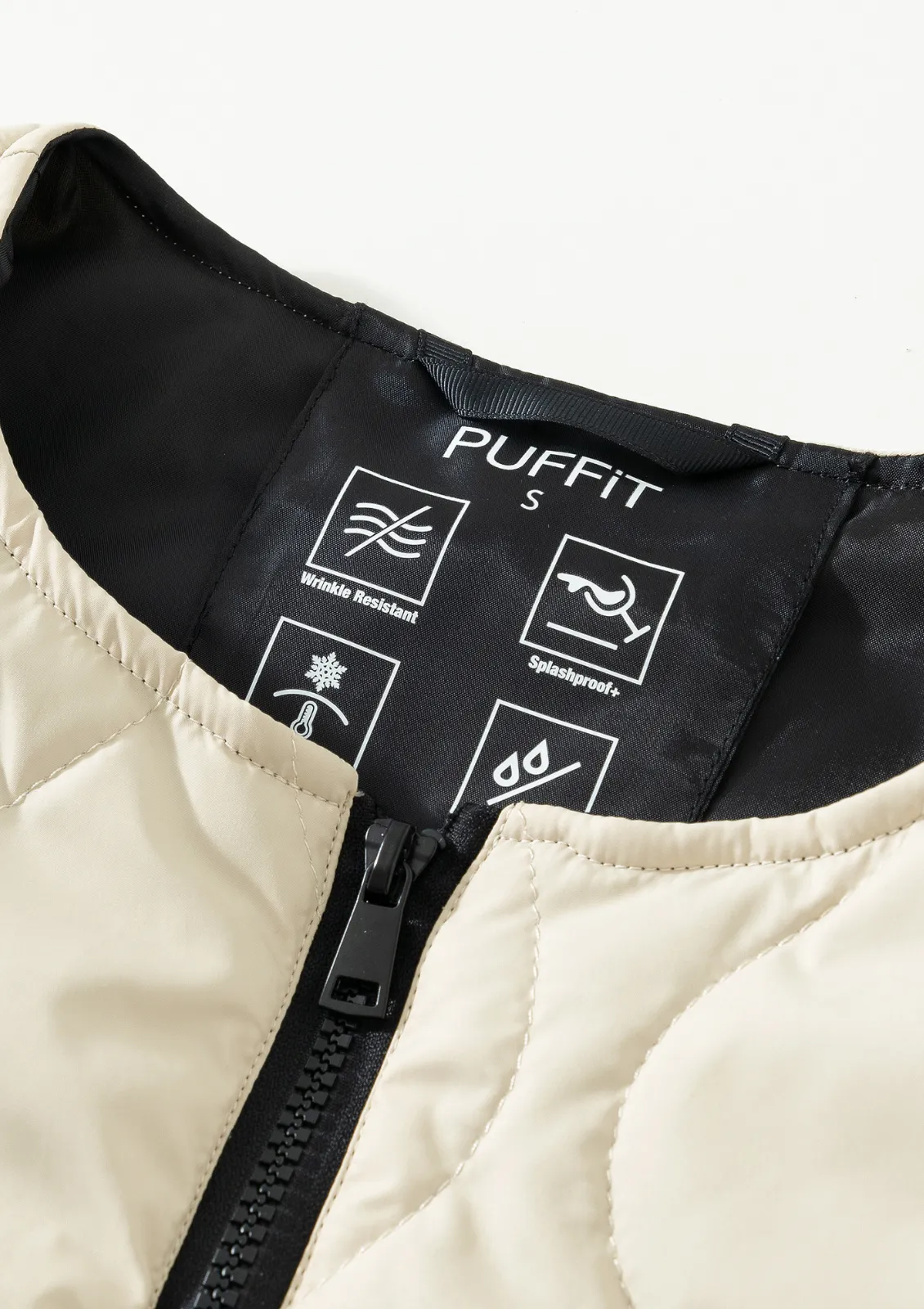 Water Repellent Quilted Crew Neck Puffer Jacket