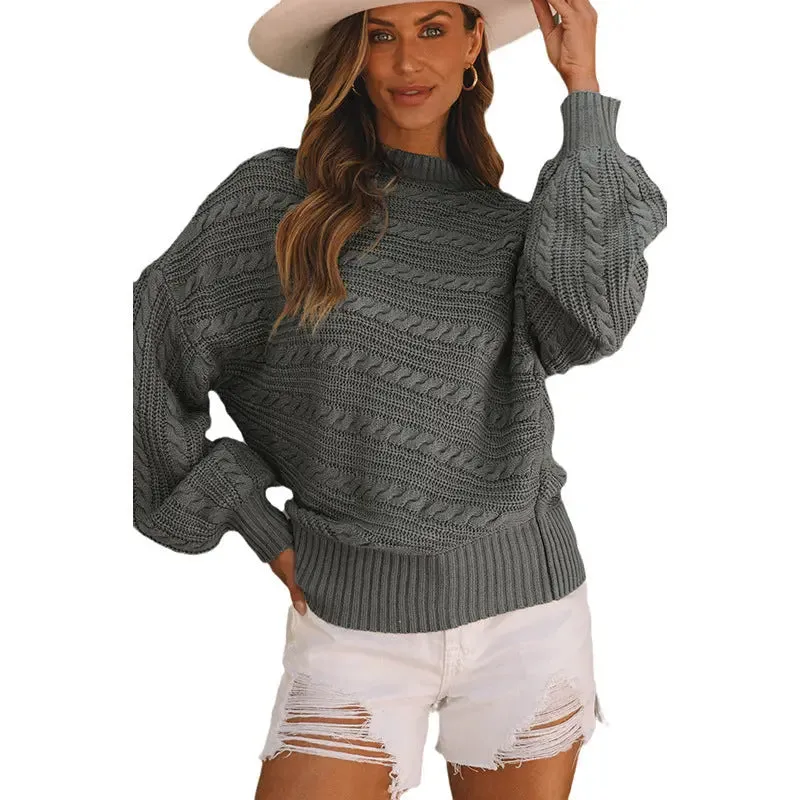 Women's Twist Knitted Pullover European And American Leisure All-matching Sweater