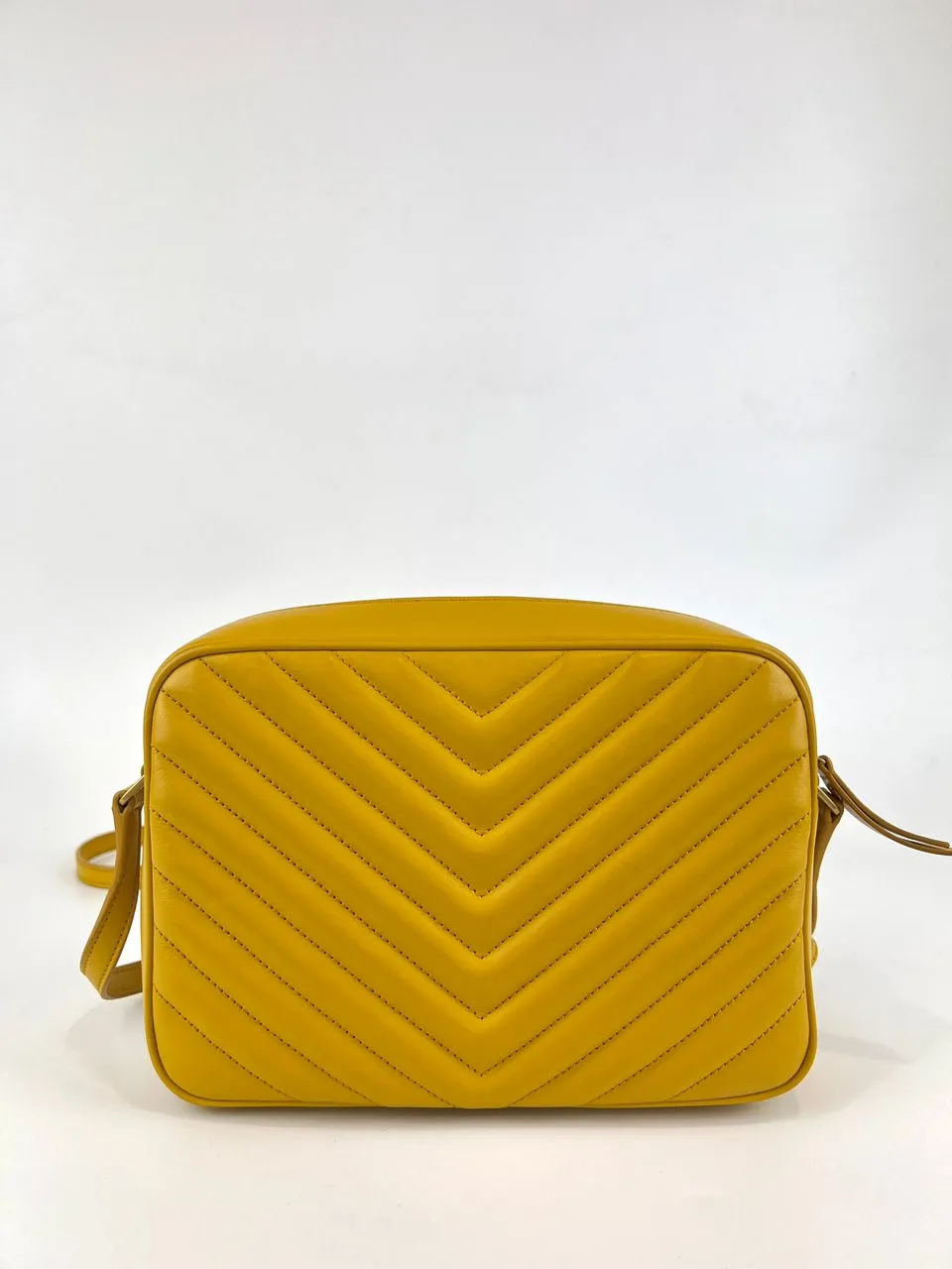 Yellow Chevron Quilted Lou Camera Bag