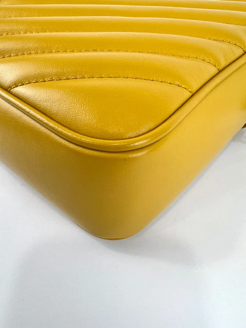 Yellow Chevron Quilted Lou Camera Bag