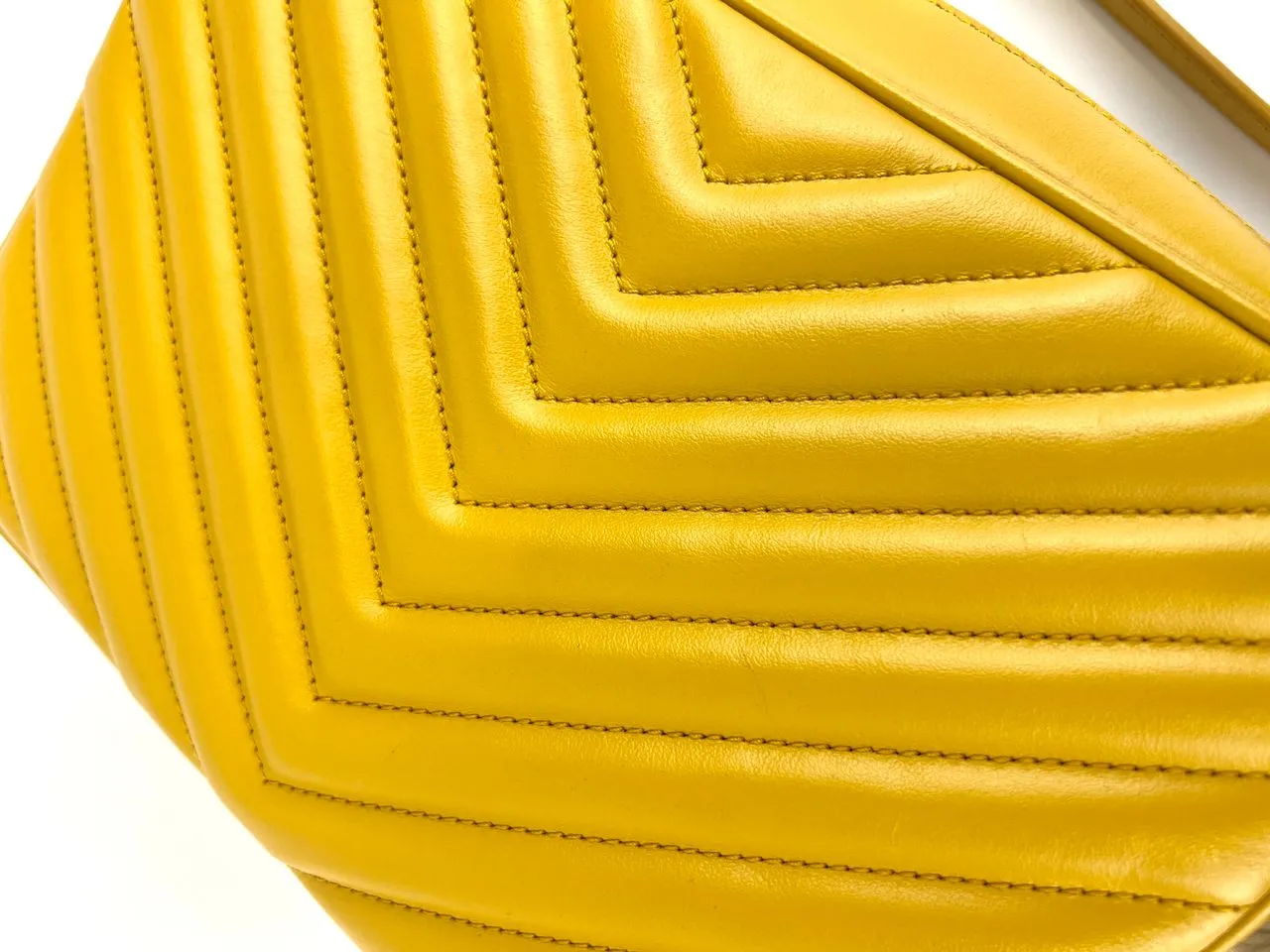 Yellow Chevron Quilted Lou Camera Bag